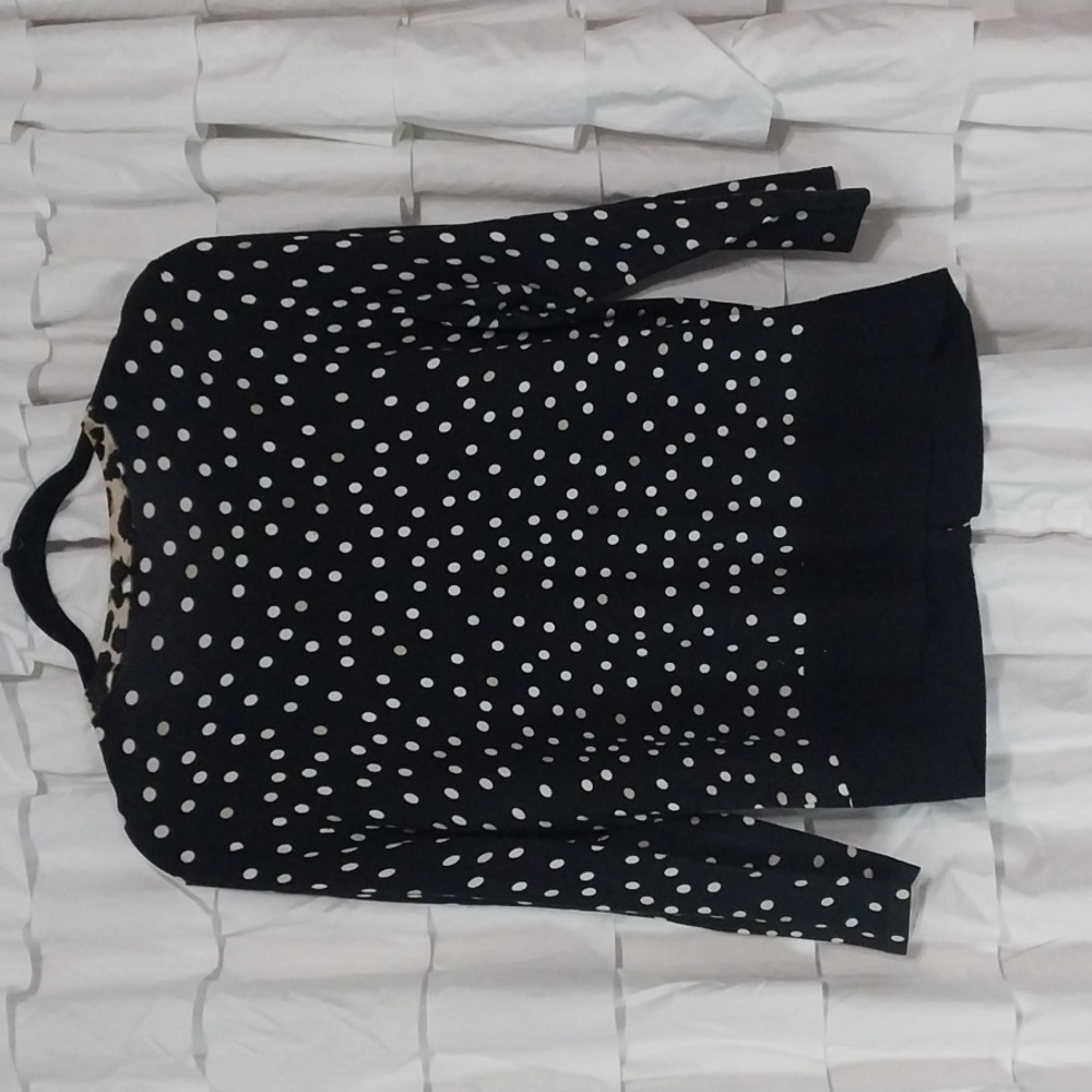 Black and White Polka Dot Cardigan By White House Black Market Size L - Picture 3 of 6